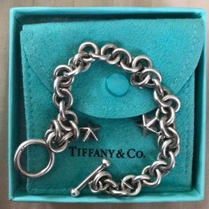 Tiffany Jewelry Bag with Silver Charm Bracelet